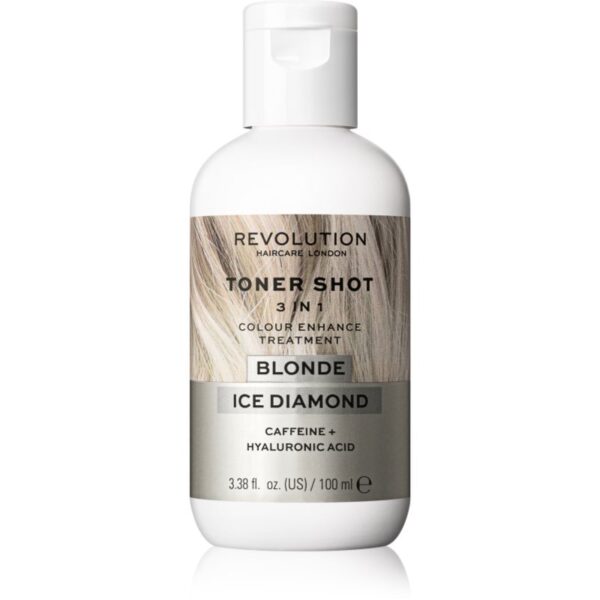 Revolution Haircare Toner Shot Blonde Ice Diamond masca tonifianta si hranitoare 3 in 1 culoare Ice Diamond 100 ml-ro