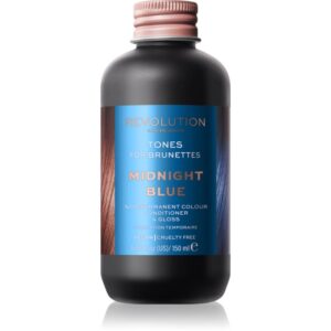 Revolution Haircare Tones For Brunettes balsam pentru tonifiere pentru nuante de par castaniu culoare Midnight Blue 150 ml-ro