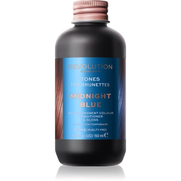 Revolution Haircare Tones For Brunettes balsam pentru tonifiere pentru nuante de par castaniu culoare Midnight Blue 150 ml-ro
