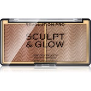 Revolution PRO Sculpt And Glow paletă pentru contur și iluminare culoare Light-Medium 8 g-ro