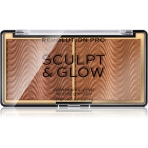 Revolution PRO Sculpt And Glow paletă pentru contur și iluminare culoare Medium-Deep 8 g-Țena