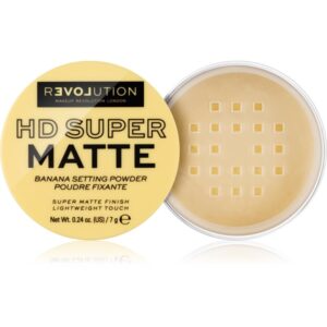 Revolution Relove HD Super Matte Pudră transparentă de fixare cu efect matifiant culoare Banana 7 g-ro