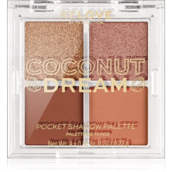 Revolution Relove Pocket Palette paletă cu farduri de ochi culoare Coconut Dream 4x0.72 g-ro