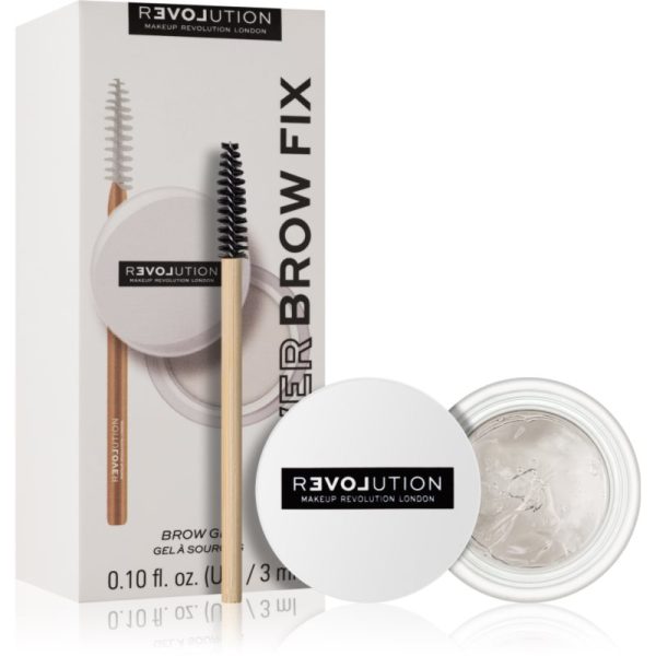 Revolution Relove Power Brow gel pentru sprancene cu pensula culoare Clear 3 ml-ro