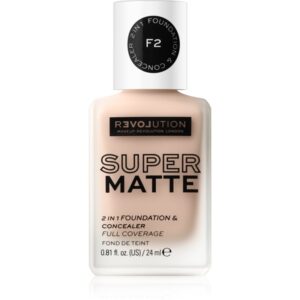 Revolution Relove Super Matte Foundation machiaj matifiant de lungă durată culoare F2 24 ml-ro