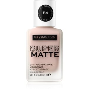 Revolution Relove Super Matte Foundation machiaj matifiant de lungă durată culoare F4 24 ml-ro