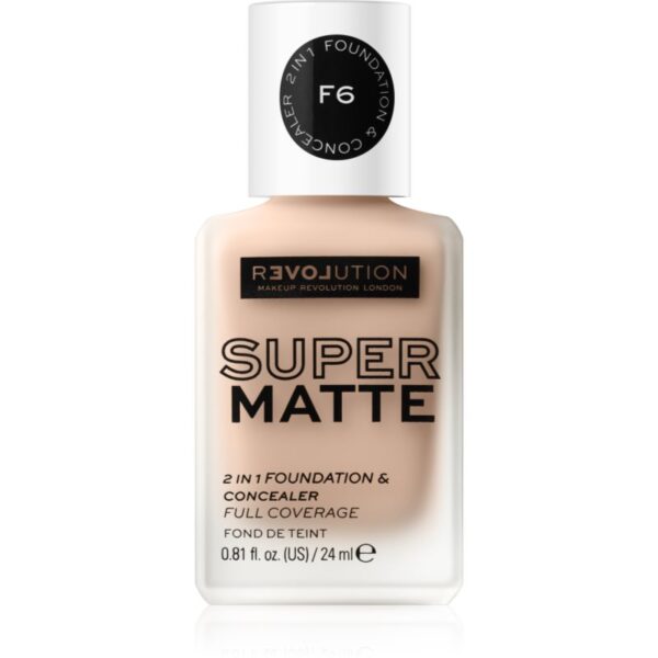 Revolution Relove Super Matte Foundation machiaj matifiant de lungă durată culoare F6 24 ml-ro