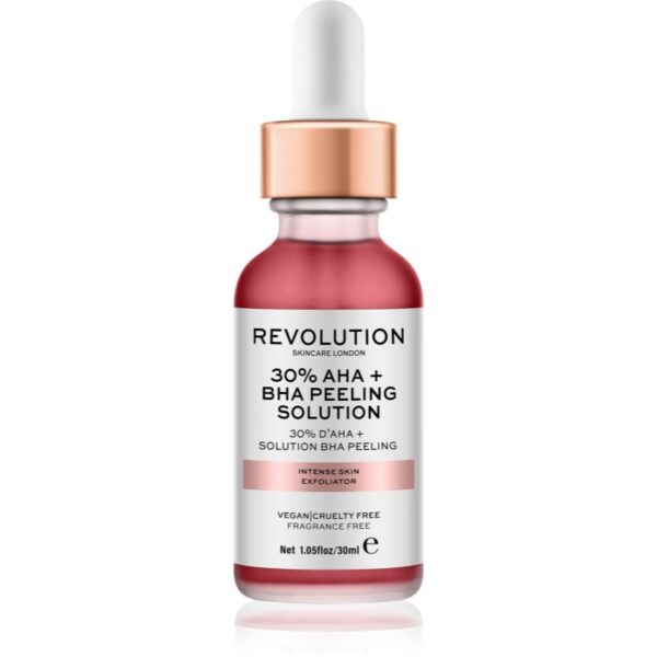 Revolution Skincare AHA + BHA 30% Peeling Solution peeling chimic intensiv pentru o piele mai luminoasa 30 ml-ro