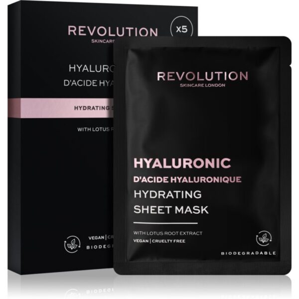 Revolution Skincare Hyaluronic Acid set de măști textile pentru hidratare intensa 5 buc-ro