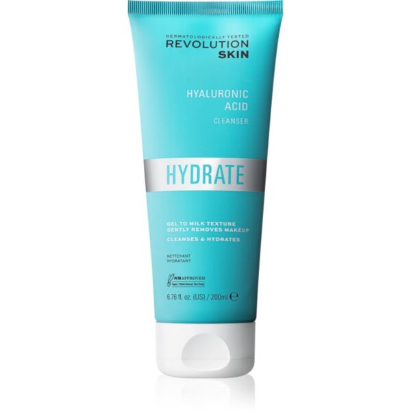 Revolution Skincare Hydrate Hyaluronic Acid gel crema restorativ pentru curatare delicata 200 ml-ro