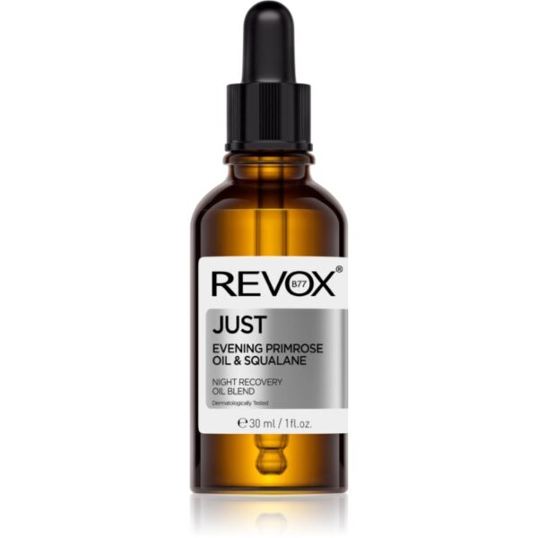Revox B77 JUST Evening Primrose Oil & Squalane ulei regenerator pentru noapte reface bariera protectoare a pielii 30 ml-ro