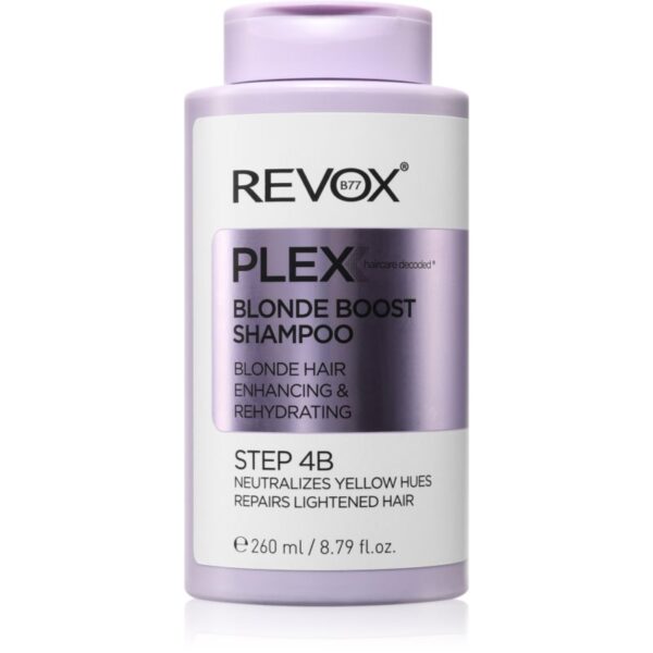 Revox B77 Plex Blonde Boost Shampoo. Step 4B șampon pentru neutralizarea tonurilor de galben pentru par blond 260 ml-Țena