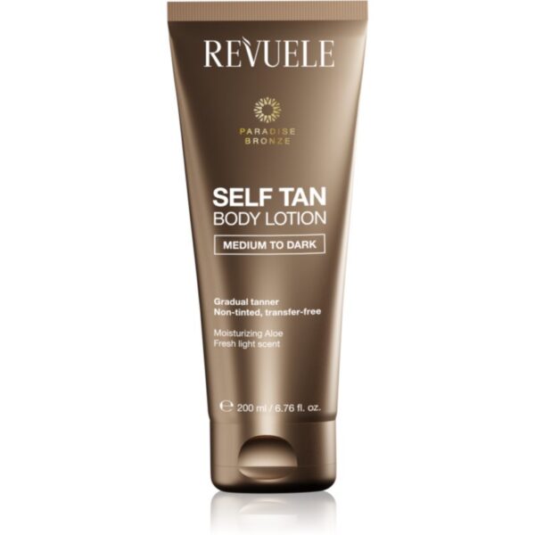 Revuele Paradise Bronze Self Tan Body Lotion lotiune autobronzanta pentru bronzare graduala culoare Medium To Dark 200 ml-Țena