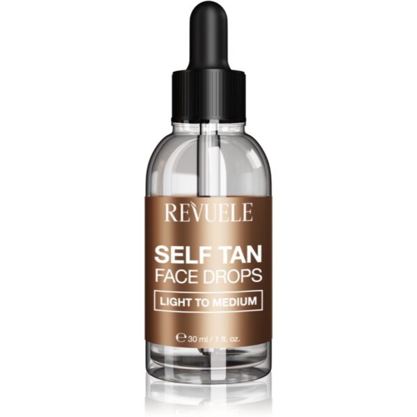 Revuele Paradise Bronze Self Tan Face Drops picaturi pentru bronzare faciale culoare Light To Medium 30 ml-Țena