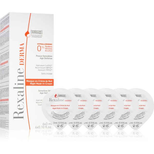 Rexaline Derma Night Mask-in-Creme cremă-mască de noapte regeneratoare cu efect antirid 6 x 3 ml-ro