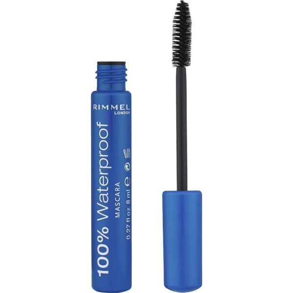 Rimmel 100 % Waterproof mascara waterproof culoare 001 Black Black 8 ml-ro