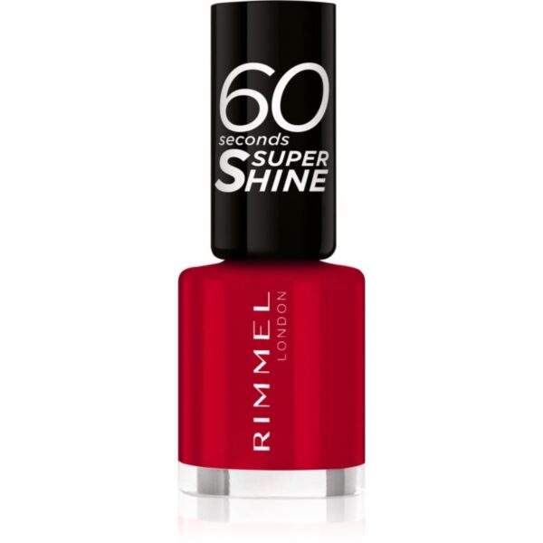 Rimmel 60 Seconds Super Shine lac de unghii culoare 313 Feisty Red 8 ml-ro
