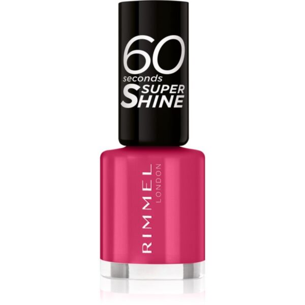 Rimmel 60 Seconds Super Shine lac de unghii culoare 323 Funtime Fuchsia 8 ml-Țena