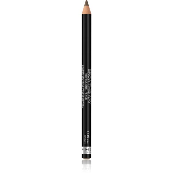 Rimmel Brow This Way creion pentru sprancene cu pensula culoare 005 Ash Brown 1