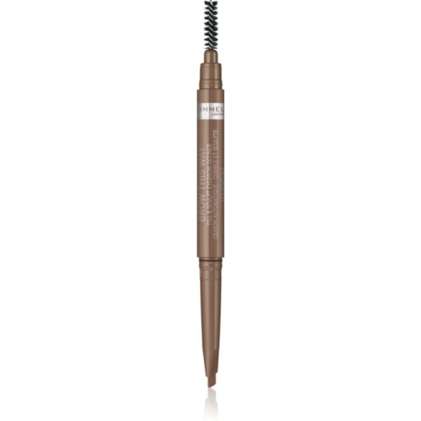 Rimmel Brow This Way creion pentru sprancene perie 2 in 1 culoare 001 Blonde 0