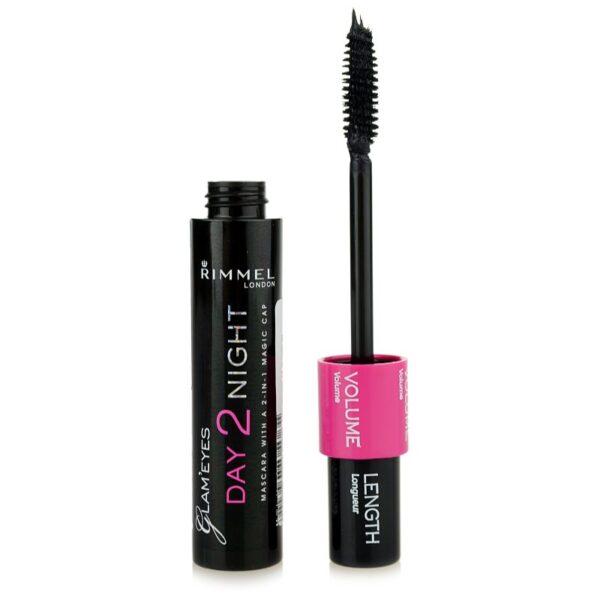 Rimmel Glam´ Eyes Day 2 Night mascara pentru volum și alungire 2 in 1 culoare 001 Black 9.5 ml-Țena