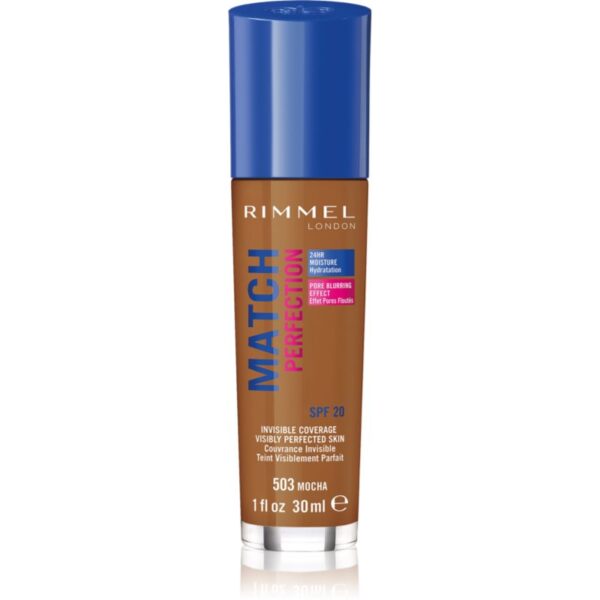 Rimmel Match Perfection fond de ten lichid SPF 20 culoare 503 Mocha 30 ml-Țena