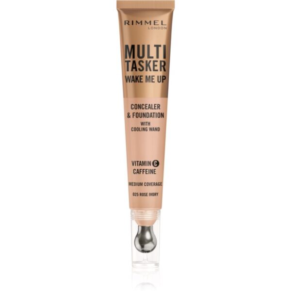 Rimmel Multi-Tasker Wake Me Up make-up si corector pentru o piele mai luminoasa culoare 25 Rose Ivory 20 ml-ro
