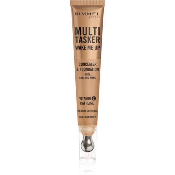 Rimmel Multi-Tasker Wake Me Up make-up si corector pentru o piele mai luminoasa culoare 60 Light Honey 20 ml-ro