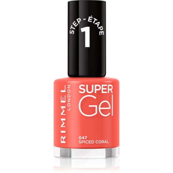 Rimmel Super Gel gel de unghii fara utilizarea UV sau lampa LED culoare 047 Spiced Coral 12 ml-Țena