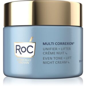 RoC Multi Correxion Even Tone + Lift crema radianta de noapte pentru uniformizarea nuantei tenului 50 ml-ro
