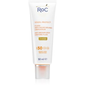 RoC Soleil Protect Anti Brown Spots Unifying Fluid Tinted lichid nuanțator pentru uniformizarea tenului SPF 50 cu vitamina C 50 ml-ro