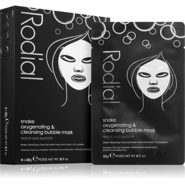 Rodial Snake Oxygenating & Cleansing Bubble Sheet Masks mască textilă antioxidantă 4 buc-Țena