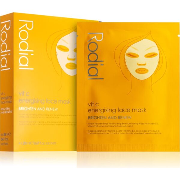 Rodial Vit C Energising Face Mask Mască de iluminare și revitalizare cu vitamina C 4 x 20 ml-Țena