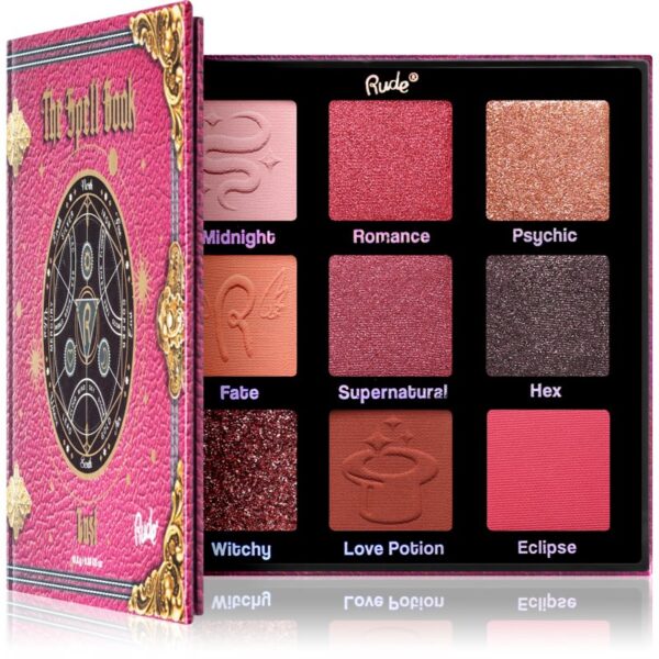 Rude Cosmetics The Spell Book paletă cu farduri de ochi culoare Lust 10.8 g-ro