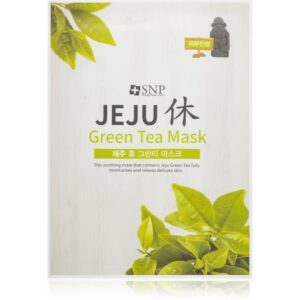 SNP Jeju Green Tea mască textilă hidratantă cu efect calmant 22 ml-Țena