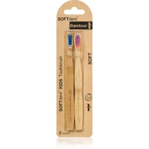 SOFTdent Bamboo Kids periuta de dinti din bambus pentru copii 2 buc-ro