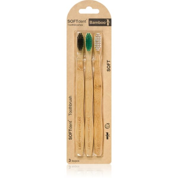 SOFTdent Bamboo Soft - 3 pack Periuta de dinti de bambus 3 buc-ro