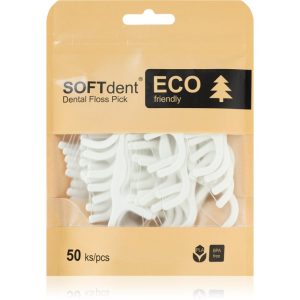 SOFTdent ECO Dental Floss Pick scobitori dentare cu filet 50 buc-ro