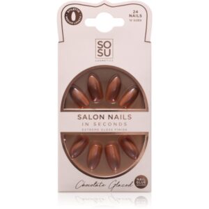 SOSU Cosmetics Salon Nails unghii artificiale culoare Chocolate Glazed 24 buc-Țena