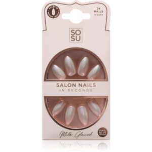 SOSU Cosmetics Salon Nails unghii artificiale culoare Milk Glazed 24 buc-Țena
