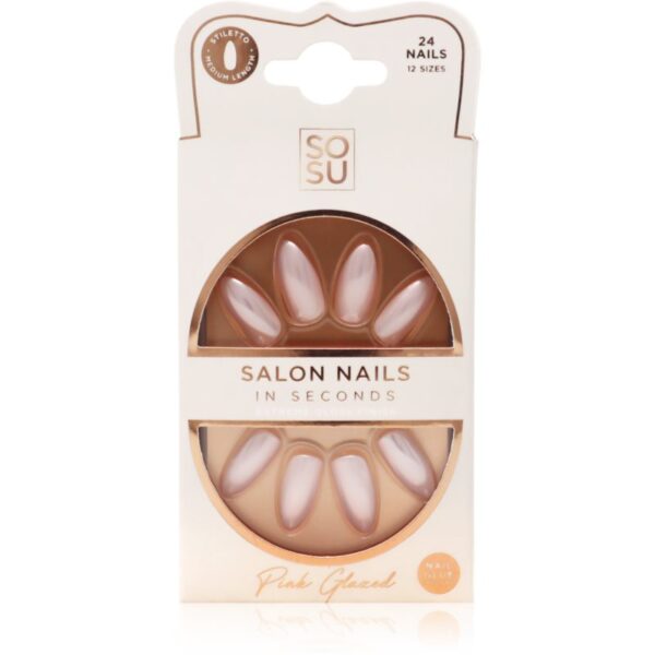 SOSU Cosmetics Salon Nails unghii artificiale culoare Pink Glazed 24 buc-Țena