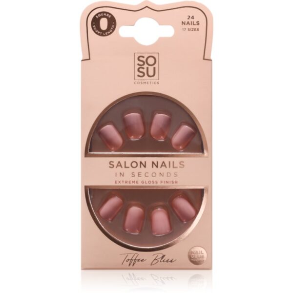 SOSU Cosmetics Salon Nails unghii artificiale culoare Toffee Bliss 24 buc-ro