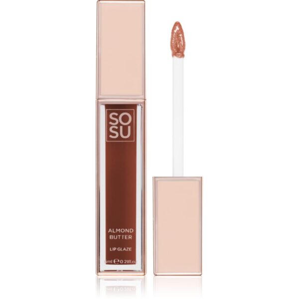 SOSU Cosmetics Satin Lip Glaze lip gloss hidratant culoare Almond Butter 6 ml-Țena