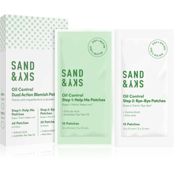 Sand & Sky Oil Control Dual Action Blemish Patches tratament topic pentru acnee 75 buc-Țena