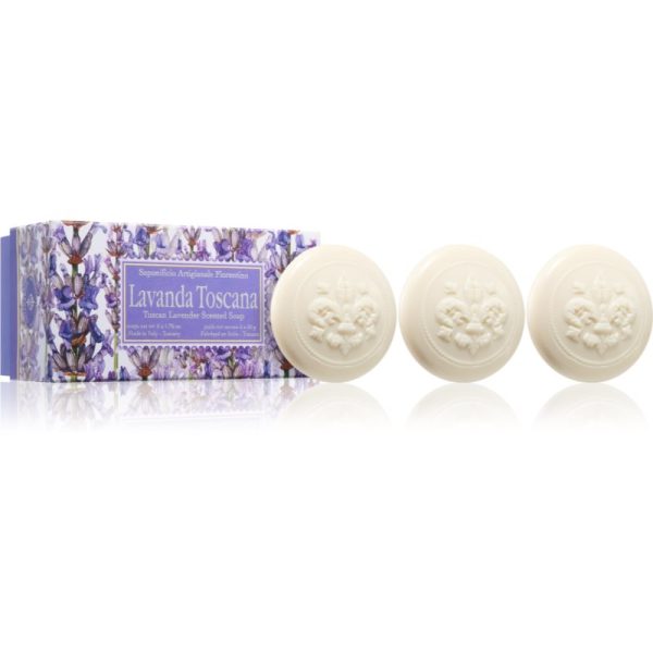 Saponificio Artigianale Fiorentino Tuscan Lavender Set set de săpunuri solide cu esente de lavanda 6x50 g-Țena