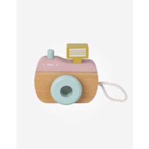 Saro Baby Wooden Camera aparat fotografic din lemn 24 m+ Pink 1 buc-Țena