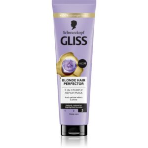 Schwarzkopf Gliss Blonde Hair Perfector masca de par regeneratoare pentru iluminarea părului sau pentru părul cu șuvițe 150 ml-Țena