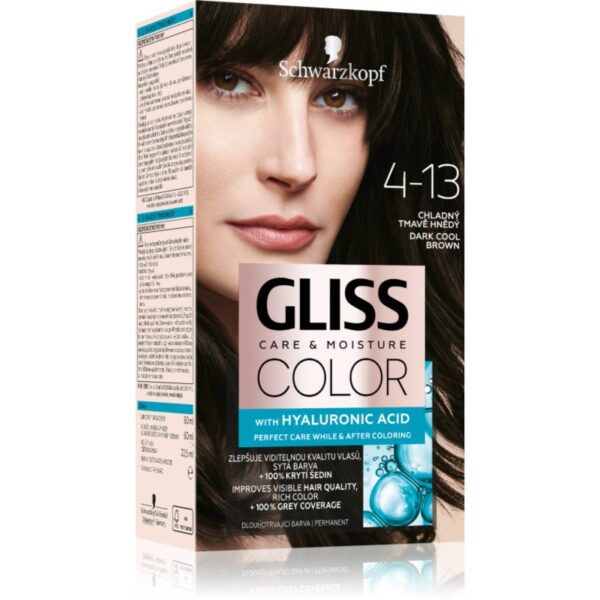 Schwarzkopf Gliss Color Culoare permanenta pentru par culoare 4-13 Dark Cool Brown 1 buc-ro