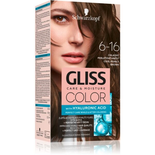 Schwarzkopf Gliss Color Culoare permanenta pentru par culoare 6-16 Cool Pearly Brown 1 buc-Țena