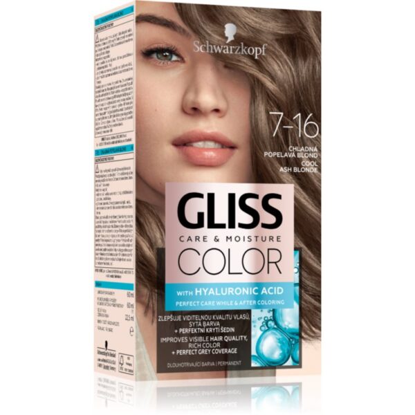 Schwarzkopf Gliss Color Culoare permanenta pentru par culoare 7-16 Cool Ash Blonde 1 buc-ro